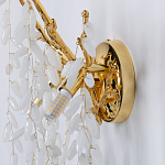 Бра золотого цвета с ветвями и белыми овальными стеклянными подвесками Droplet Chandelier варинант исполнения - 6 | Loft Concept в Санкт-петербурге