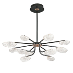 Люстра черного цвета с 12-ю прозрачными плафонами овальной формы Iona chandelier варинант исполнения - 2 | Loft Concept в Санкт-петербурге