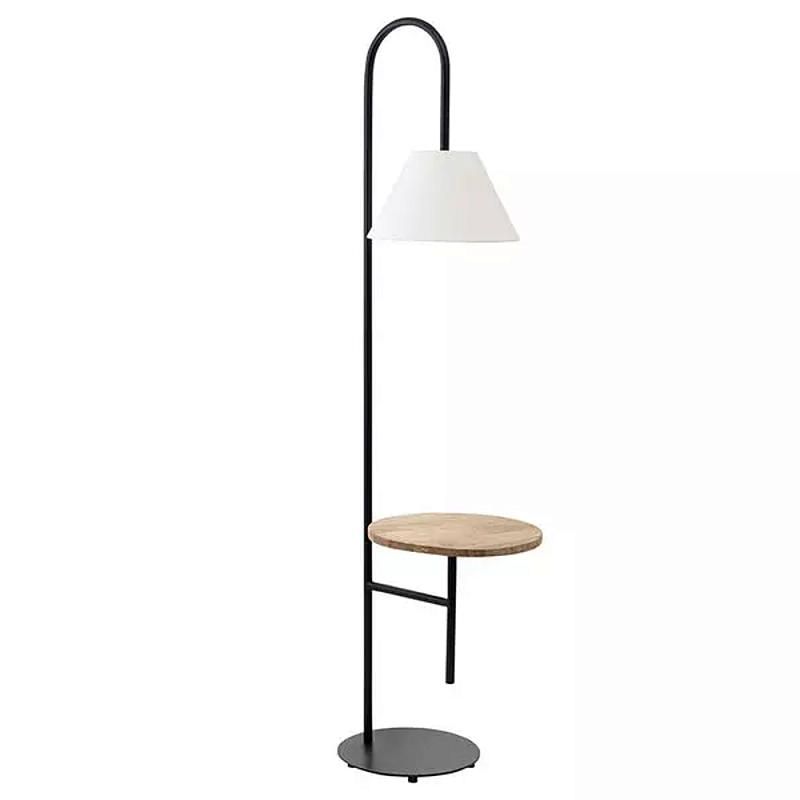 Торшер с полкой для хранения Floor Lamp with Storage Shelf Белый Черный в Санкт-петербурге | Loft Concept 