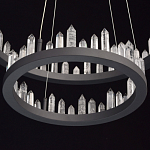 Люстра с двумя кольцами черного цвета с хрустальными элементами QUARTZ CRYSTAL варинант исполнения - 10 | Loft Concept в Санкт-петербурге