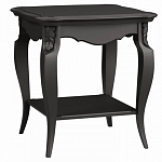 Стол журнальный черный из массива бука с полкой в стиле прованс Black Provence варинант исполнения - 2 | Loft Concept в Санкт-петербурге