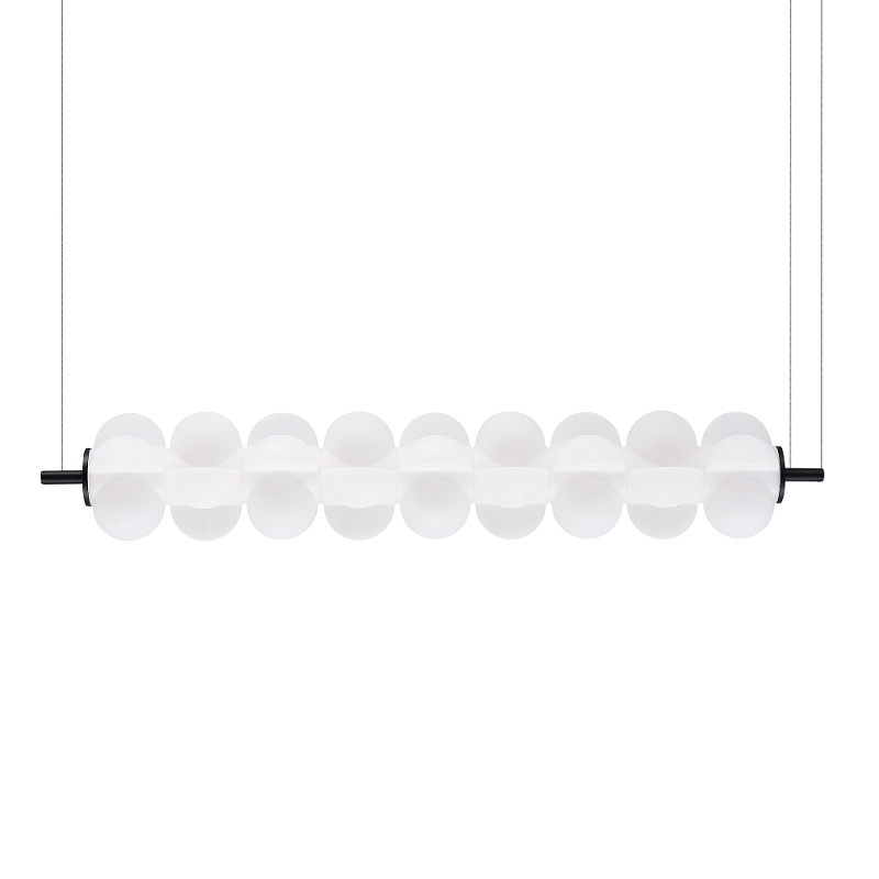 Светодиодный подвесной светильник линейный с белым воздушным плафоном Glowing Cloud Белый Черный в Санкт-петербурге | Loft Concept 