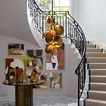 Люстра креативная из дисков цвета латунь Constellation Light and Style варинант исполнения - 5 | Loft Concept в Санкт-петербурге