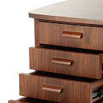 Дизайнерский письменный стол округлой формы с 4-мя ящиками и дверкой с полочками Rili варинант исполнения - 4 | Loft Concept в Санкт-петербурге