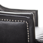 Кресло из натуральной кожи на 4-х деревянных ножках из массива бука Daniel Leather Armchair black варинант исполнения - 4 | Loft Concept в Санкт-петербурге