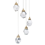 Каскадная люстра с 5-ю хрустальными плафонами Esme Crystal Brass Chandelier варинант исполнения - 2 | Loft Concept в Санкт-петербурге