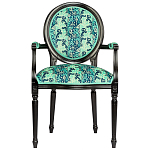 Стул из натурального бука с подлокотниками Ikat Pattern бирюзовый варинант исполнения - 1 | Loft Concept в Санкт-петербурге