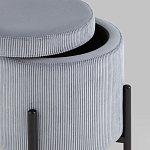 Серо-голубой пуф на черных ножках SANJAY варинант исполнения - 3 | Loft Concept в Санкт-петербурге