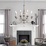 Люстра серебряного цвета с состаренным эффектом и декоративным подвесным шаром Kichler варинант исполнения - 3 | Loft Concept в Санкт-петербурге