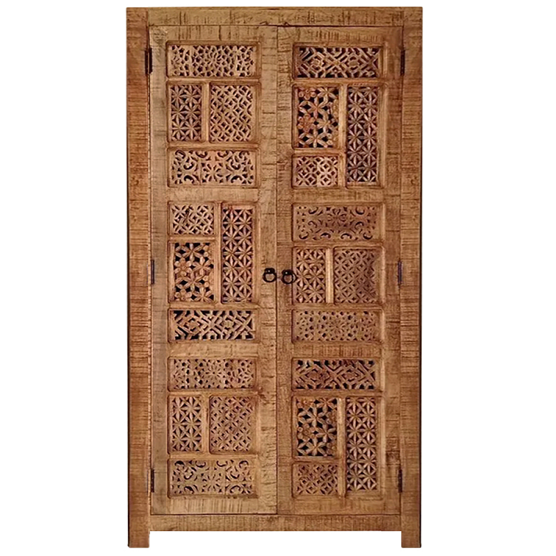 Этнический шкаф с орнаментом резьба из дерева Indian Antique Furniture Коричневый Этнический шкаф с орнаментом резьба из дерева Indian Antique Furniture Коричневый в Санкт-петербурге | Loft Concept