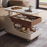 Журнальный столик передвижной с подъемной столешницей Table Trolley варинант исполнения - 6 | Loft Concept в Санкт-петербурге