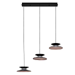 Люстра подвесная с тремя матовыми черными плафонами Obsidian Touch варинант исполнения - 2 | Loft Concept в Санкт-петербурге