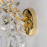 Бра золотого цвета с декоративными ветвями и прозрачными подвесками в форме листьев Droplet Chandelier варинант исполнения - 5 | Loft Concept в Санкт-петербурге