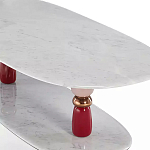 Дизайнерский журнальный стол на 2-х фигурных ножках с подстольем Lycad варинант исполнения - 2 | Loft Concept в Санкт-петербурге