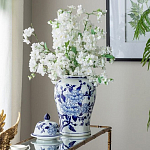 Ваза с крышкой и синим цветочным узором Blue & White Ornament  варинант исполнения - 7 | Loft Concept в Санкт-петербурге