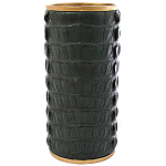 Ваза с декором из эко-кожи Leather Vase Green варинант исполнения - 1 | Loft Concept в Санкт-петербурге