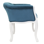 Кресло низкое в стиле прованс Louis French Armchair white and blue velour варинант исполнения - 1 | Loft Concept в Санкт-петербурге