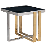 Столик журнальный квадратный с основанием в оттенках хром и золото Harmony Color and Shapes варинант исполнения - 1 | Loft Concept в Санкт-петербурге