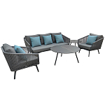 Диван трехместный уличный серый Gray Fiber варинант исполнения - 4 | Loft Concept в Санкт-петербурге