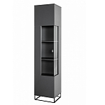 Шкаф-витрина цвета графит с полками и стеклянной дверью Strict Lines варинант исполнения - 1 | Loft Concept в Санкт-петербурге