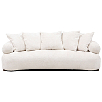 Трехместный диван с обивкой букле молочного цвета Leonois Boucle Sofa варинант исполнения - 1 | Loft Concept в Санкт-петербурге