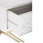 Приставной столик с выдвижным ящиком  White Table Carved Pattern варинант исполнения - 3 | Loft Concept в Санкт-петербурге