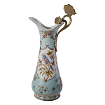 Кувшин с цветочным рисунком и бронзовой ручкой Blue Garden варинант исполнения - 1 | Loft Concept в Санкт-петербурге