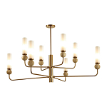 Люстра на штанге с 8-ю цилиндрическими матовыми плафонами и шарами из камня Orb Essence варинант исполнения - 8 | Loft Concept в Санкт-петербурге