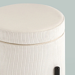 Молочный пуф на черных ножках SANJAY варинант исполнения - 4 | Loft Concept в Санкт-петербурге