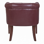 Кресло низкое из натуральной кожи на 4-х деревянных ножках из массива бука Chloe Leather Armchair vine варинант исполнения - 3 | Loft Concept в Санкт-петербурге