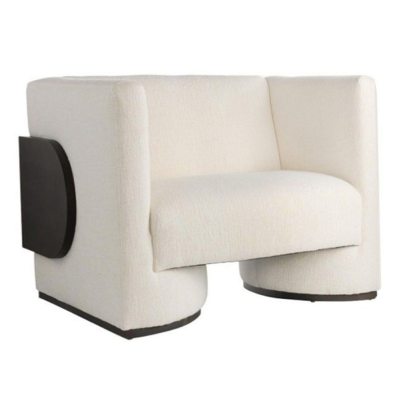 Кресло Florida Lounge Chair с элегантным деревянным декором Белый Черный Кресло Florida Lounge Chair с элегантным деревянным декором Белый Черный в Санкт-петербурге | Loft Concept