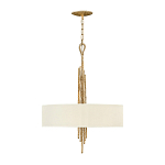 Люстра подвесная с широким белым текстильным абажуром и вертикальными декоративными элементами Hinkley варинант исполнения - 2 | Loft Concept в Санкт-петербурге