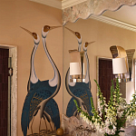 Обои ручная роспись Sarus Cranes Colourway SC-208 on Raw Silk dyed silk варинант исполнения - 2 | Loft Concept в Санкт-петербурге