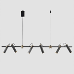 Люстра с 8-ю цилиндрическими плафонами на магнитном креплении и черным металлическим основанием Bronze Concert варинант исполнения - 1 | Loft Concept в Санкт-петербурге