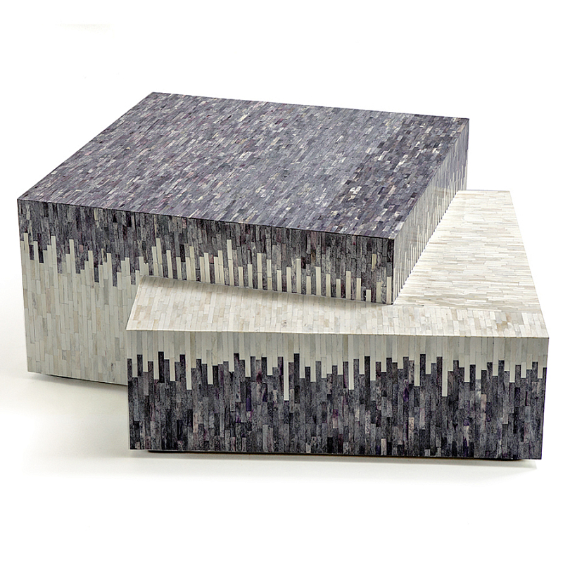 Дизайнерский журнальный стол с инкрустацией Plateau Coffee Table  ivory ( слоновая кость ) Перламутровый в Санкт-петербурге | Loft Concept 