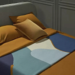 Плед из хлопка синего цвета с абстрактным принтом Elysian Flow Ocean варинант исполнения - 5 | Loft Concept в Санкт-петербурге