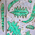 Премиальный Шкаф Defoliation двухстворчатый роспись зеленые листья  варинант исполнения - 5 | Loft Concept в Санкт-петербурге