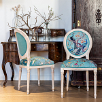 Стул из массива бука с изображением птиц и цветов Turquoise Beige Chinoiserie Garden Chair варинант исполнения - 8 | Loft Concept в Санкт-петербурге