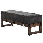 Банкетка Duncan винтажная черная кожа варинант исполнения - 3 | Loft Concept в Санкт-петербурге