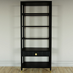 Стеллаж Elsa Dreams Black со стеклянными полками и ящиком варинант исполнения - 4 | Loft Concept в Санкт-петербурге