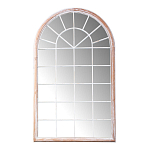 Зеркало-окно настенное в венецианском стиле с деревянной рамой бежевого цвета Venetian Smooth варинант исполнения - 1 | Loft Concept в Санкт-петербурге