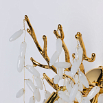 Бра золотого цвета с ветвями и белыми овальными стеклянными подвесками Droplet Chandelier варинант исполнения - 4 | Loft Concept в Санкт-петербурге