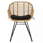 Стул с ротанговым плетением Wicker Half Chair с подлокотниками варинант исполнения - 1 | Loft Concept в Санкт-петербурге