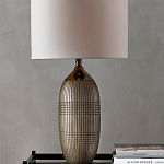 Настольная лампа керамическая с тканевым цилиндрическим абажуром Bullet варинант исполнения - 3 | Loft Concept в Санкт-петербурге