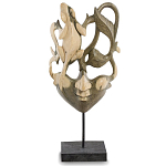 Маска ручной работы деревянная резная Lizard Mask варинант исполнения - 1 | Loft Concept в Санкт-петербурге