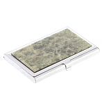 Визитница карманная металлическая с накладкой из натурального камня Апатит Stone Business Card Holders варинант исполнения - 2 | Loft Concept в Санкт-петербурге