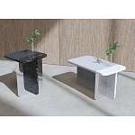 Slice журнальный столик из мрамора и массива дуба варинант исполнения - 2 | Loft Concept в Санкт-петербурге