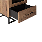 Шкаф-витрина в стиле лофт с чёрной стеклянной дверью Urban Style Space 2 варинант исполнения - 3 | Loft Concept в Санкт-петербурге