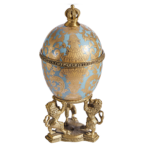 Шкатулка на величественных львах из фарфора с бронзовыми элементами Eden Garden