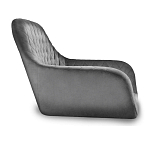 Барный стул со спинкой и подлокотниками на 4-х металлических ножках Douglas Rhombus Серый Велюр варинант исполнения - 2 | Loft Concept в Санкт-петербурге